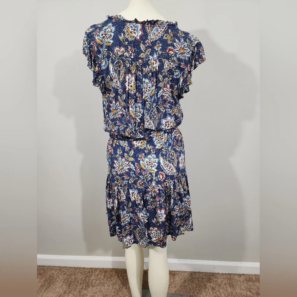 Sold Velvet by Graham and Spencer Paloma tie Waist boho floral mini dress - Picture 5 of 13